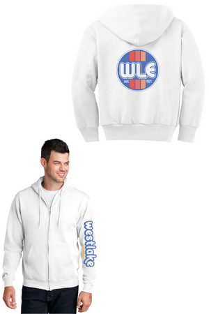Westlake Elementary Spirit Wear 2023/24 On-Demand-Adult Full-Zip Hooded Sweatshirt w/ Blue Sleeve Logo