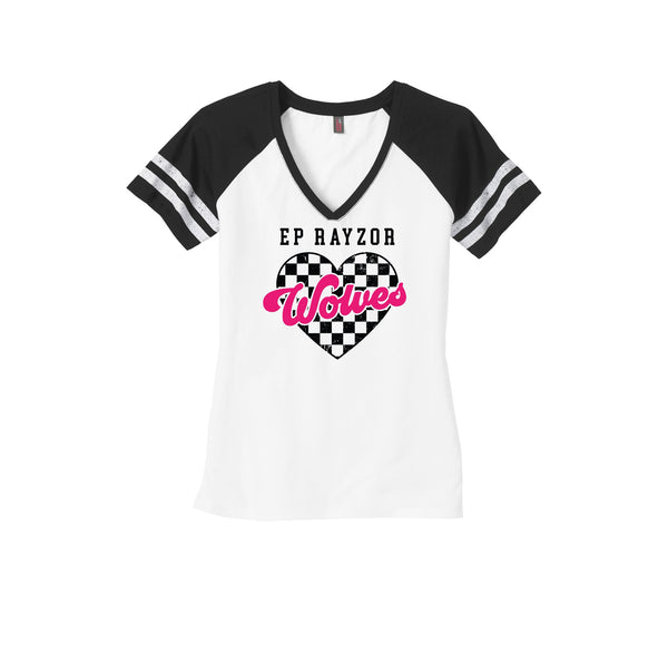 EP Rayzor 2025-Womens Premium Game V-Neck Tee On-Demand Pink