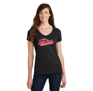 SSJSB 2024 On-Demand Store-Womens Fan Favorite V-Neck Tee RED Logo