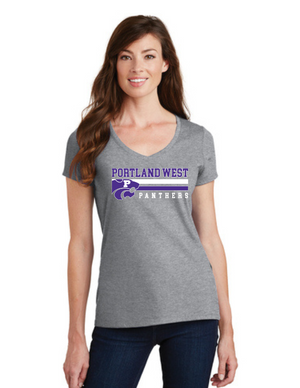 Portland West Middle School Spirit Wear 2023/24 On-Demand-Port and Co Ladies V-Neck