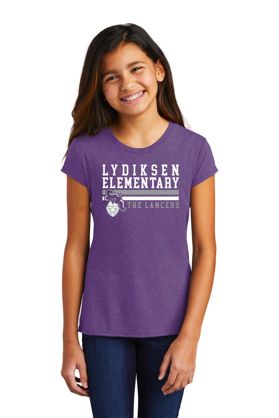 Lydiksen Elementary Spirit Wear 2023/24 On-Demand-Youth District Girls Tri-Blend Tee The Lancers Logo