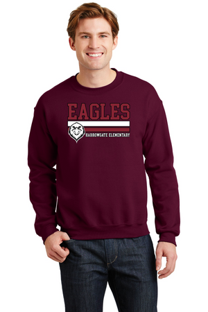 Harrowgate Elementary Spirit Wear 2023/24 On-Demand Store-Unisex Crewneck Sweatshirt Stripes Logo