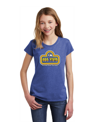 Ada Vista Elementary Spirit Wear 2023-24 On-Demand Store-Youth District Girls Tee Yellow Logo