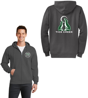 Tice Creek Spirit Wear 2023-24 On-Demand-Unisex Full-Zip Hooded Sweatshirt Front/Back Logo