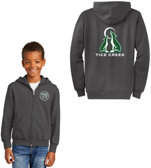 Tice Creek Spirit Wear 2023-24 On-Demand-Unisex Full-Zip Hooded Sweatshirt Front/Back Logo