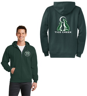 Tice Creek Spirit Wear 2023-24 On-Demand-Unisex Full-Zip Hooded Sweatshirt Front/Back Logo