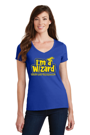 Round Hill Spirit Wear 2023-24 On-Demand-Port and Co Ladies V-Neck Wizard Logo