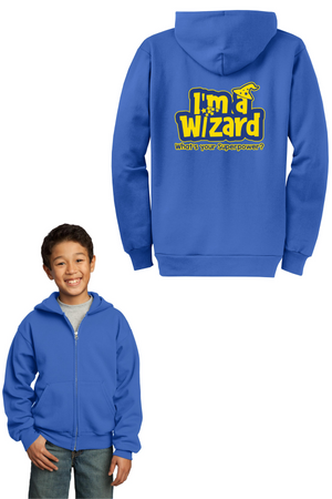 Round Hill Spirit Wear 2023-24 On-Demand-Unisex Full-Zip Hooded Sweatshirt Wizard Logo