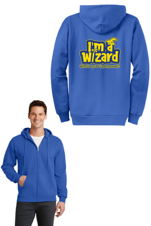 Round Hill Spirit Wear 2023-24 On-Demand-Unisex Full-Zip Hooded Sweatshirt Wizard Logo