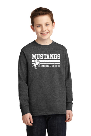 Memorial School Spirit Wear 2023/24 On-Demand-Unisex Long Sleeve Shirt Stripe Logo