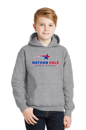 Nathan Hale MS Spirit Wear 2023-24 On-Demand-Unisex Hoodie Blue & Red Star Logo