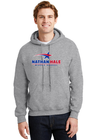 Nathan Hale MS Spirit Wear 2023-24 On-Demand-Unisex Hoodie Blue & Red Star Logo