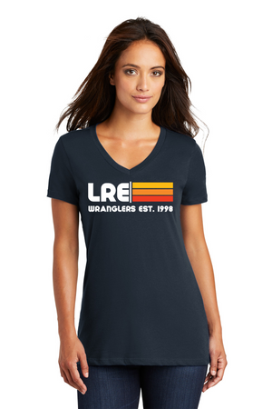 Lang Ranch Elm Spirit Wear 2023-24 On-Demand Store-Premium District Womens V-Neck LRE Stripe Logo