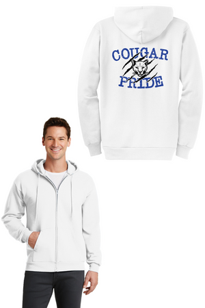 Kent Elementary Spirit Wear 2023-24 On-Demand-Unisex Full-Zip Hooded Sweatshirt Cougar Pride Logo