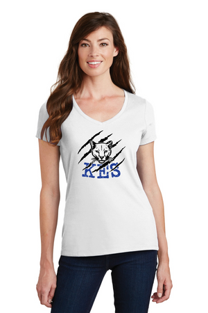 Kent Elementary Spirit Wear 2023-24 On-Demand-Port and Co Ladies V-Neck KES Logo