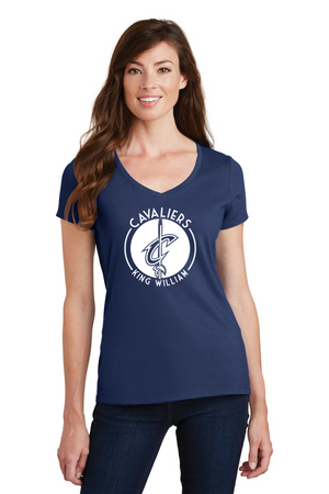 Acquinton Elementary Spirit Wear 2023-24 On-Demand-Port and Co Ladies V-Neck Cavaliers Logo