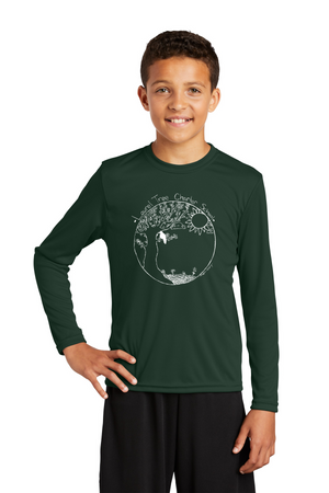 Laurel Tree Charter-Youth Dry-fit Long Sleeve Tee Tree Logo