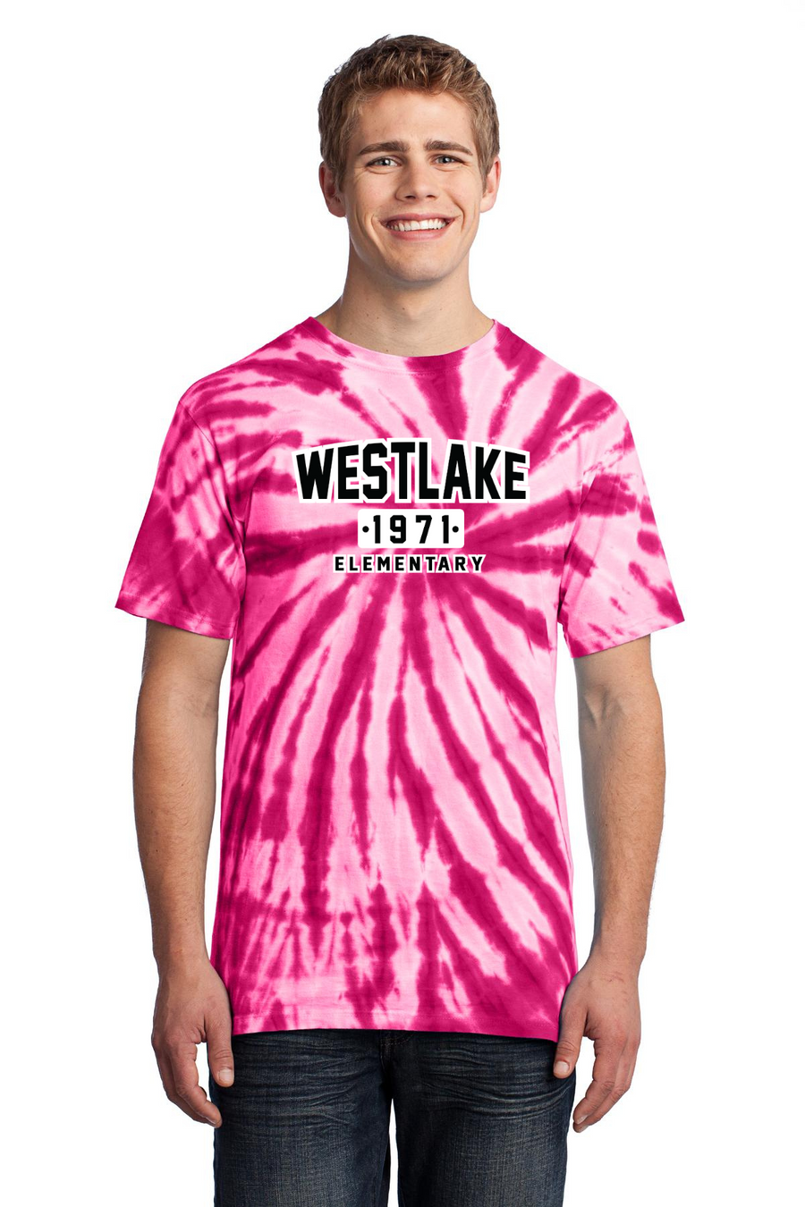 Westlake Elementary Spirit Wear 2023/24 On-Demand-Adult Unisex Tie-Dye Shirt Westlake 1971 Black Logo