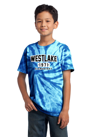 Westlake Elementary Spirit Wear 2023/24 On-Demand-Youth Unisex Tie-Dye Shirt Westlake 1971 Black Logo