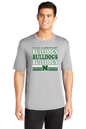 Niles Elementary Spirit Wear 2023-24 On-Demand-Adult Unisex Dri-Fit Shirt Bulldog Logo