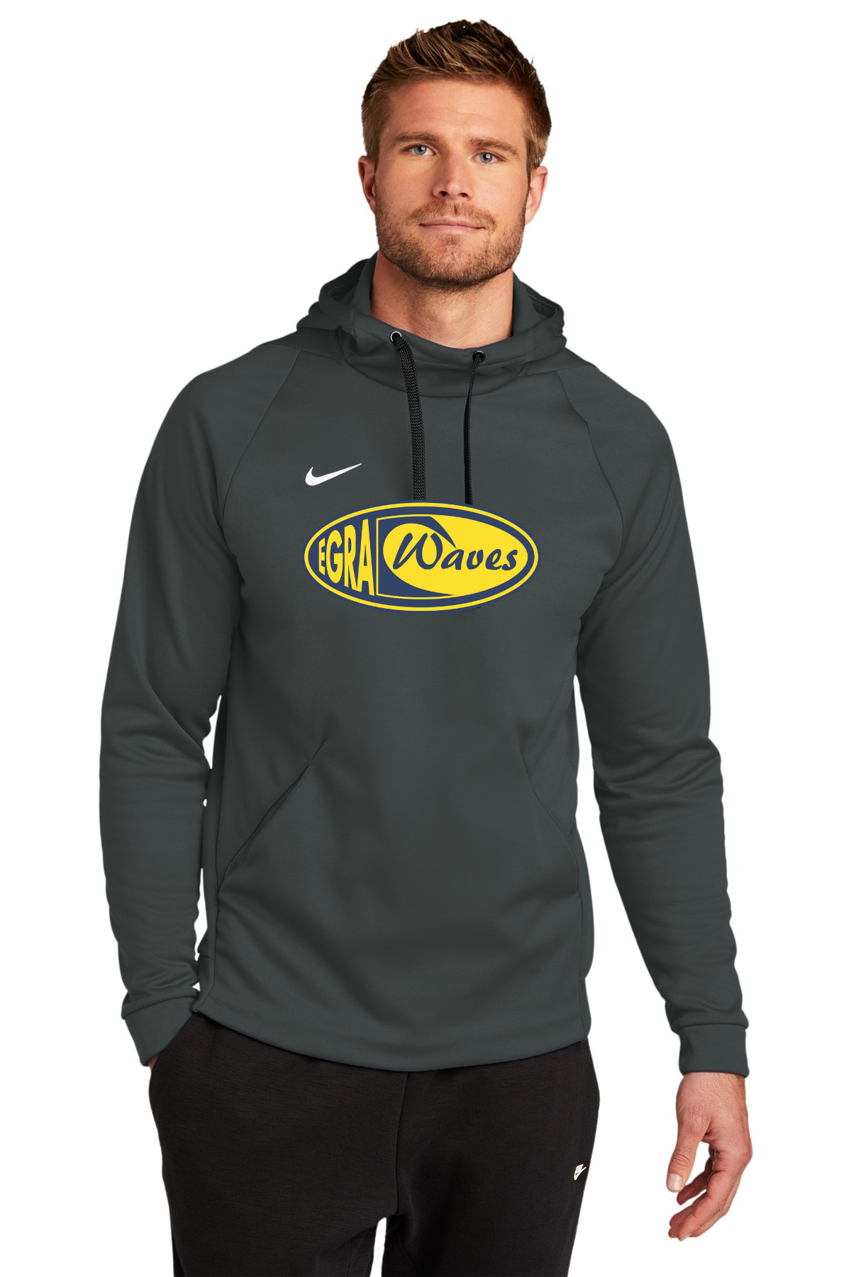 EGRA Waves Gear Adult Unisex Nike Therma FIT Pullover Fleece Hoodie Center Chest Logo
