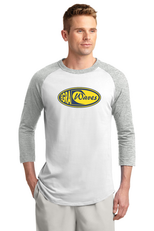 EGRA Waves Gear-Unisex Baseball Tee Center Chest Logo