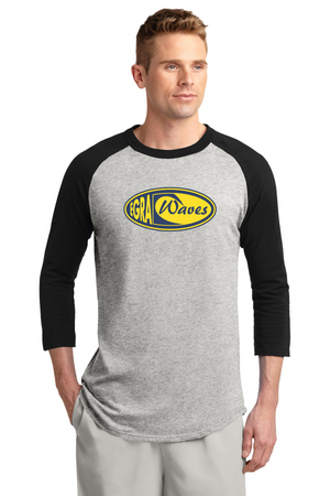 EGRA Waves Gear-Unisex Baseball Tee Center Chest Logo