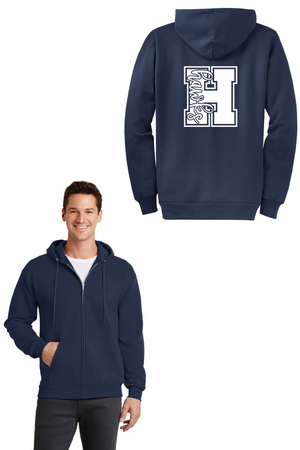 Harmony School Spirit Wear 2023-24 On-Demand-Adult Unisex Full-Zip Hooded Sweatshirt H Logo