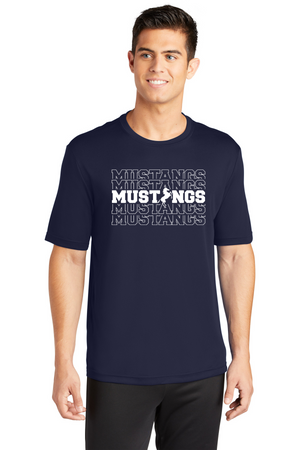 Memorial School Spirit Wear 2023/24 On-Demand-Unisex Dryfit Shirt Repeating Mustang Logo