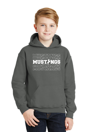 Memorial School Spirit Wear 2023-24 On-Demand-Unisex Hoodie Repeating Mustang Logo