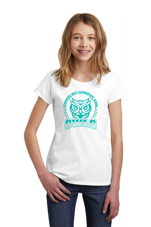 Mott Elementary Spirit Wear 2024 On-Demand-Youth District Girls Tee Teal Owl Logo