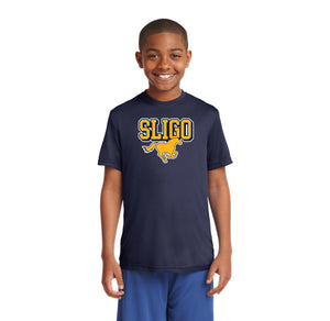 Sligo Middle School 2023-24 Spirit Wear-Youth Unisex Dri-Fit Shirt Stallion Logo