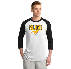 Sligo Middle School 2023-24 Spirit Wear-Adult Unisex Baseball Tee Stallion Logo