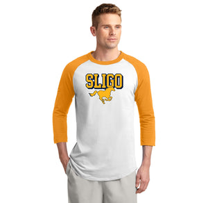 Sligo Middle School 2023-24 Spirit Wear-Adult Unisex Baseball Tee Stallion Logo