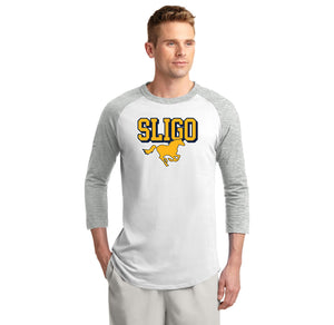 Sligo Middle School 2023-24 Spirit Wear-Adult Unisex Baseball Tee Stallion Logo