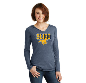 Sligo Middle School 2023-24 Spirit Wear-Womens Premium Perfect Tri Long Sleeve Hoodie Stallion Logo