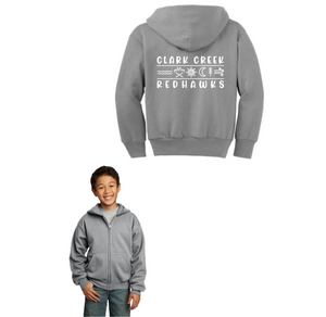 Clark Creek Spirit Wear 2023-24 On-Demand Store-Youth Unisex Full-Zip Hooded Sweatshirt