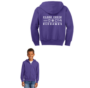 Clark Creek Spirit Wear 2023-24 On-Demand Store-Youth Unisex Full-Zip Hooded Sweatshirt