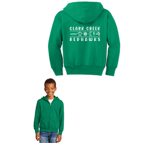 Clark Creek Spirit Wear 2023-24 On-Demand Store-Youth Unisex Full-Zip Hooded Sweatshirt