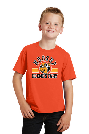 Moosup Elementary School Spirit Wear 2023-24 On-Demand Store-Premium Soft Unisex T-Shirt Orange Stripe