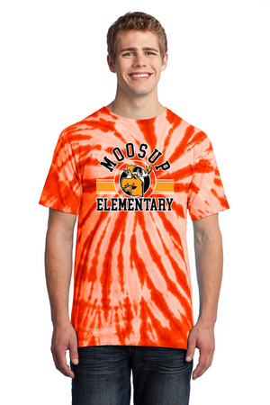 Moosup Elementary School Spirit Wear 2023-24 On-Demand Store-Unisex Tie-Dye Shirt Orange Stripe