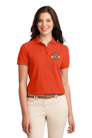 Moosup Elementary School Spirit Wear 2023-24 On-Demand Store-Ladies Polo Orange Stripe