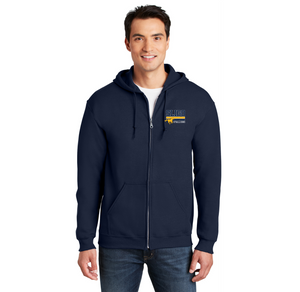 Sligo Middle School 2023-24 Spirit Wear-Adult Unisex Full-Zip Hooded Sweatshirt Stripe Logo