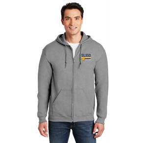 Sligo Middle School 2023-24 Spirit Wear-Adult Unisex Full-Zip Hooded Sweatshirt Stripe Logo