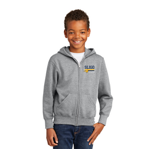 Sligo Middle School 2023-24 Spirit Wear-Youth Unisex Full-Zip Hooded Sweatshirt Stripe Logo