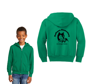 Huffman Elementary Spirit Wear 2023-24 On-Demand-Youth Unisex Full-Zip Hooded Sweatshirt Husky Logo