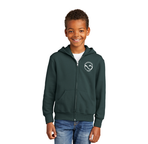Delaveaga Elementary Spirit Wear 2023/24 On-Demand-Youth Unisex Full-Zip Hooded Sweatshirt Circle Logo