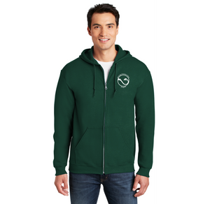 Delaveaga Elementary Spirit Wear 2023/24 On-Demand-Adult Unisex Full-Zip Hooded Sweatshirt Circle Logo