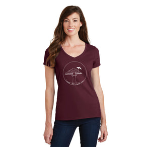 Laurel Tree Charter-Womens Fan Favorite V-Neck Tee Mushroom Logo