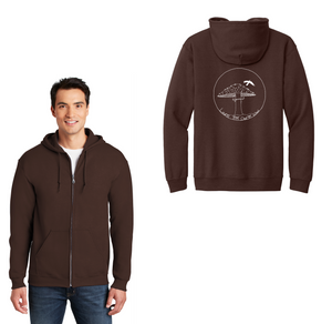 Laurel Tree Charter-Adult Unisex Full-Zip Hooded Sweatshirt Mushroom Logo